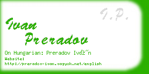 ivan preradov business card